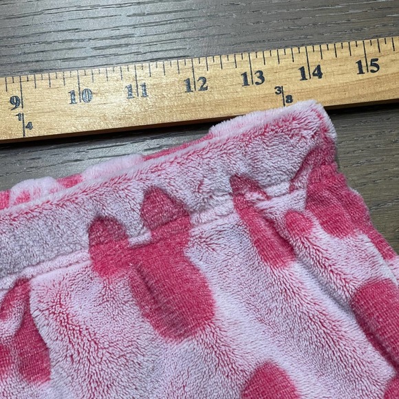 Disney Pajama Pants Womens Small Pink Fleece Jogger Pull On Mickey Ears - Picture 9 of 12